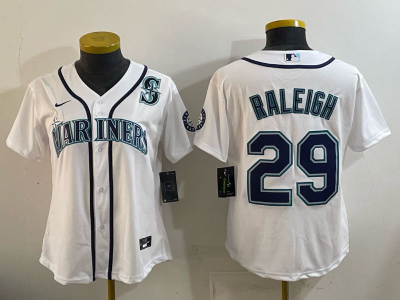 Youth Seattle Mariners #29 Raleigh White Game 2026 Nike MLB Jersey style 09->youth mlb jersey->Youth Jersey